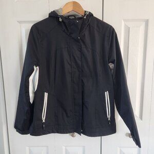 Free Country Black Zip Up Rain Jacket